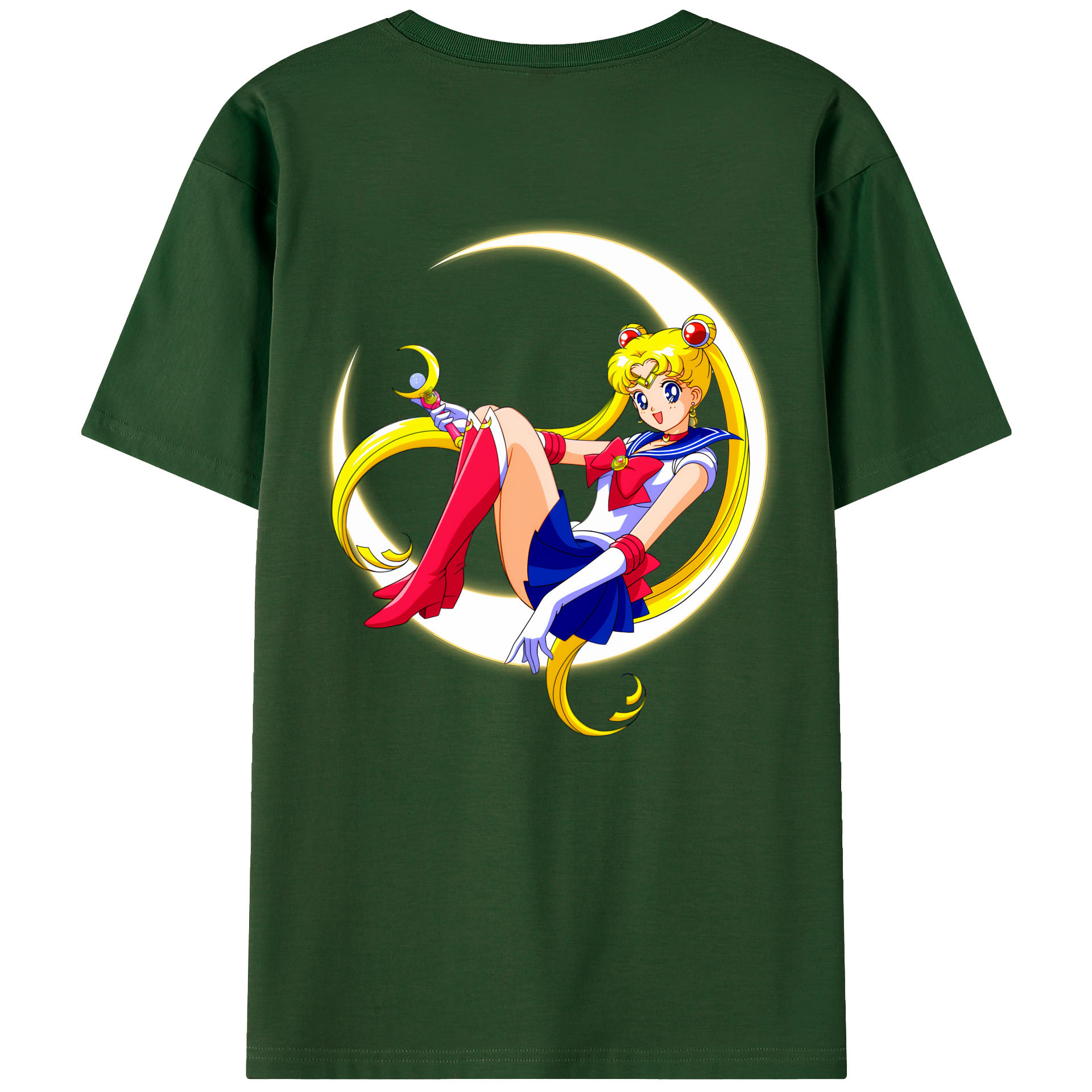 （画像用） 美少女戦士セーラームーン 月野 うさぎ つきの うさぎ Sailor Moon Tsukino Usagi 綿100％半袖Tシャツ（背面プリント）